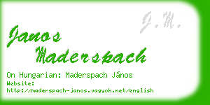 janos maderspach business card